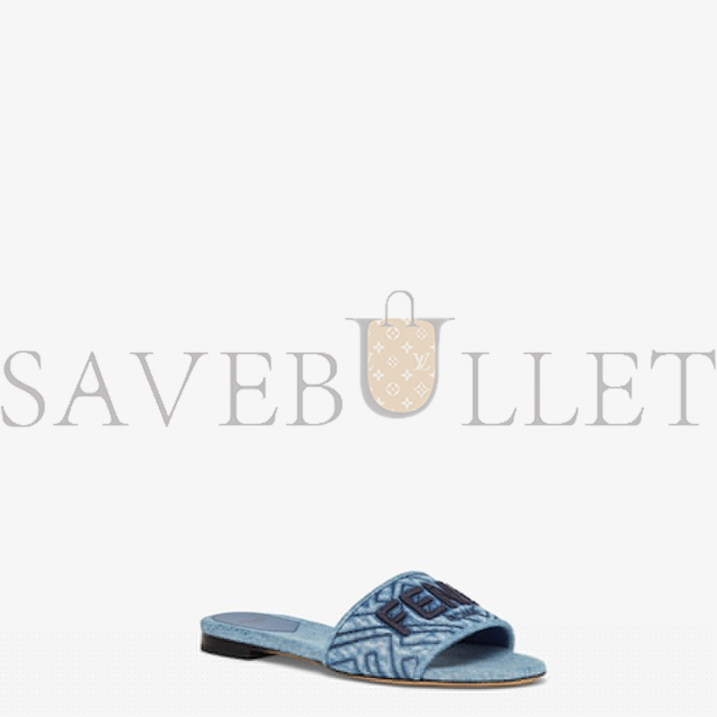 F**di signature blue denim slides 8r8092aqy3f1ow0